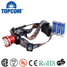 Best Quality Mining Headlight 3*AA Batteries Precise Zoom 500 Lumens LED Headlamp